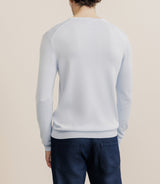 Pull col V manches longues bleu ciel - IZAC