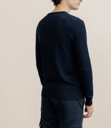 Pull col V manches longues marine - IZAC