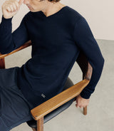 Pull col V manches longues marine - IZAC