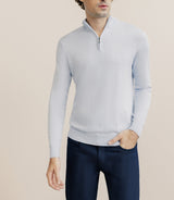 Pull col montant demi zippé bleu ciel - IZAC