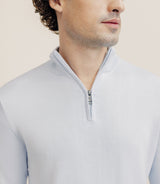 Pull col montant demi zippé bleu ciel - IZAC