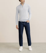 Pull col montant demi zippé bleu ciel - IZAC