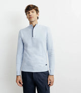 Pull col montant demi zippé bleu ciel - IZAC