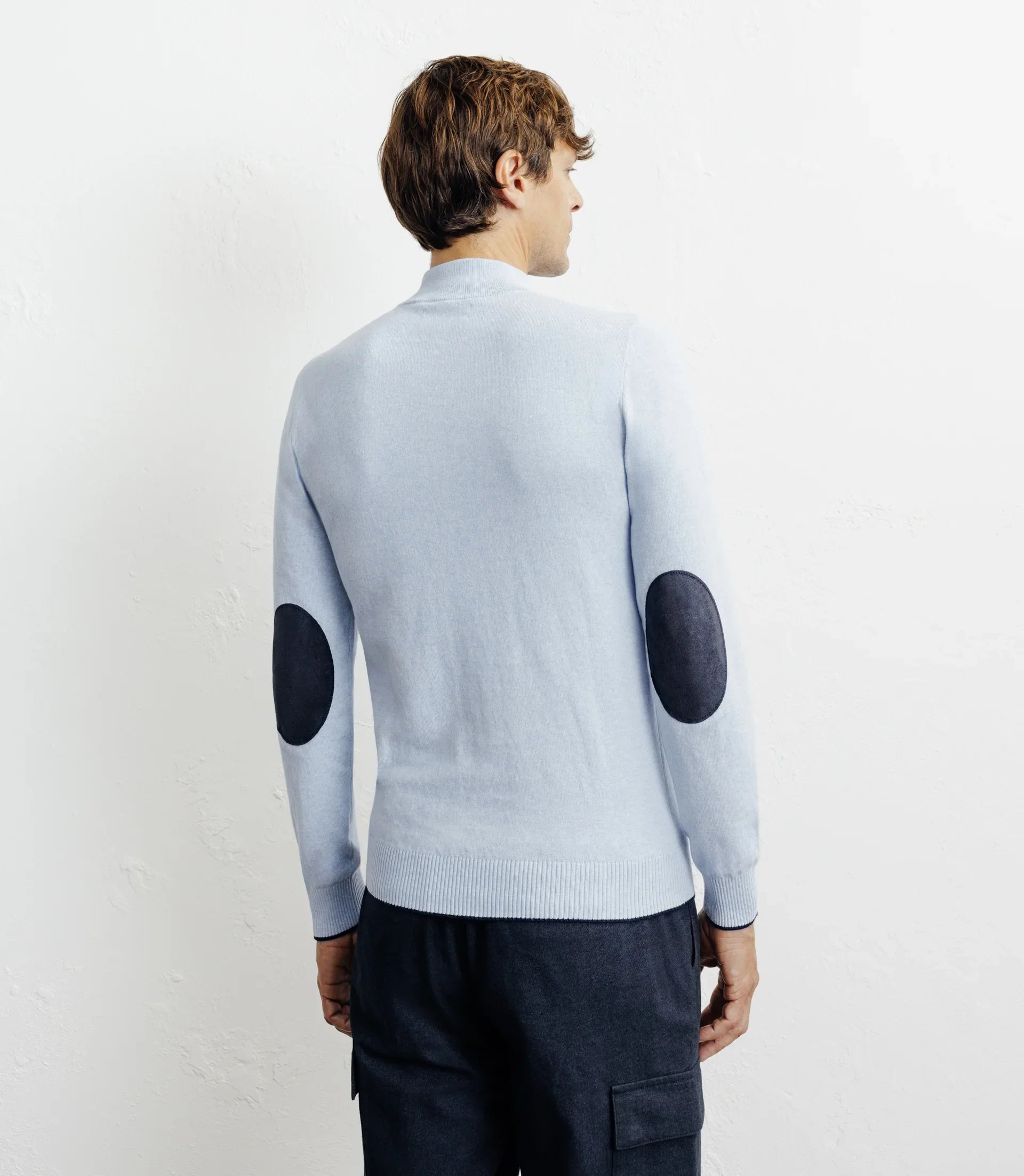 Pull col montant demi zippé bleu ciel - IZAC