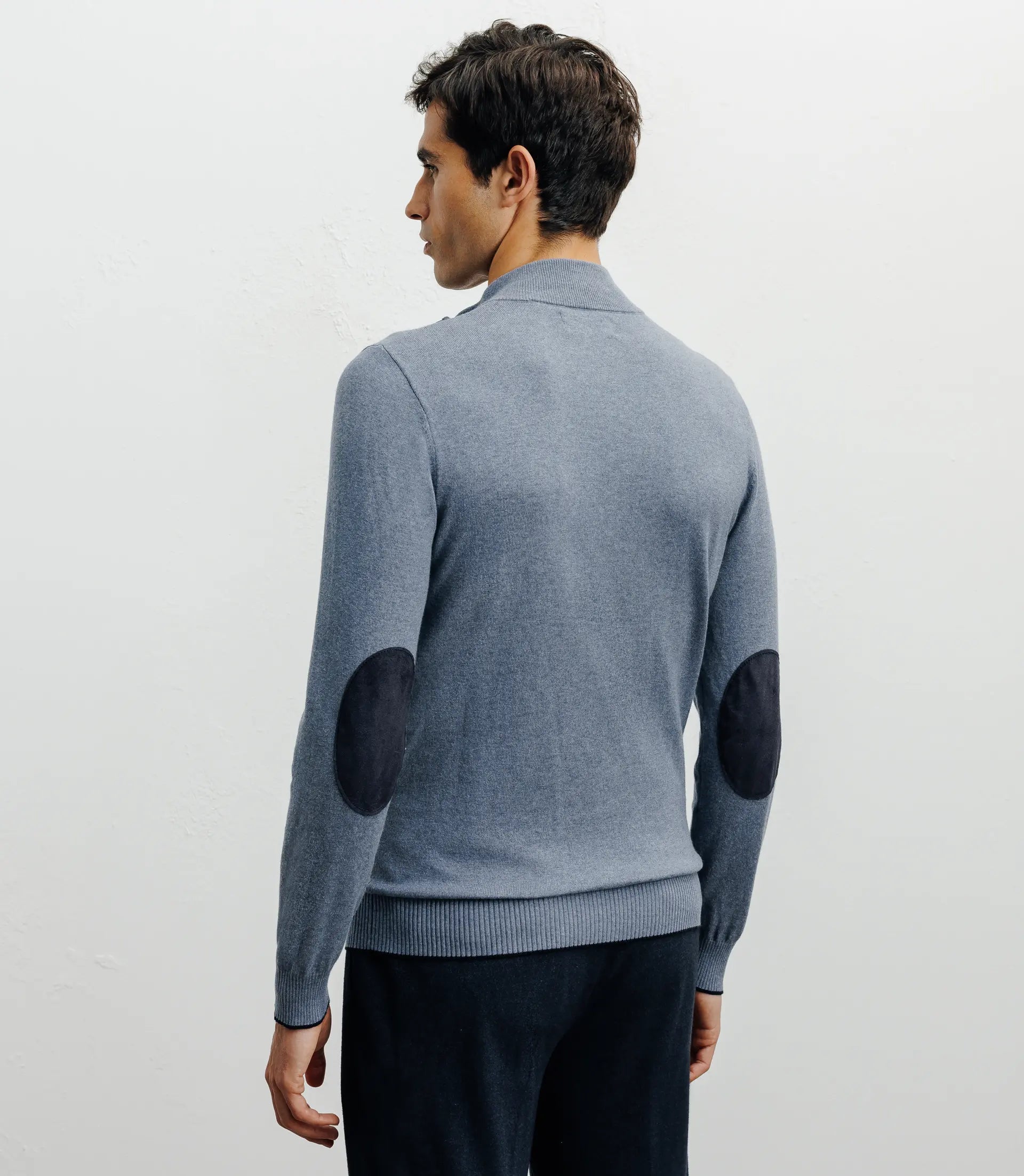 Pull col montant demi zippé indigo - IZAC