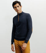 Pull col montant demi zippé marine - IZAC