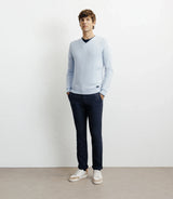 Pull col V bleu ciel - IZAC