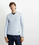 Pull col V bleu ciel - IZAC