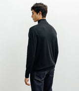 Pull col cheminée mérinos noir - IZAC