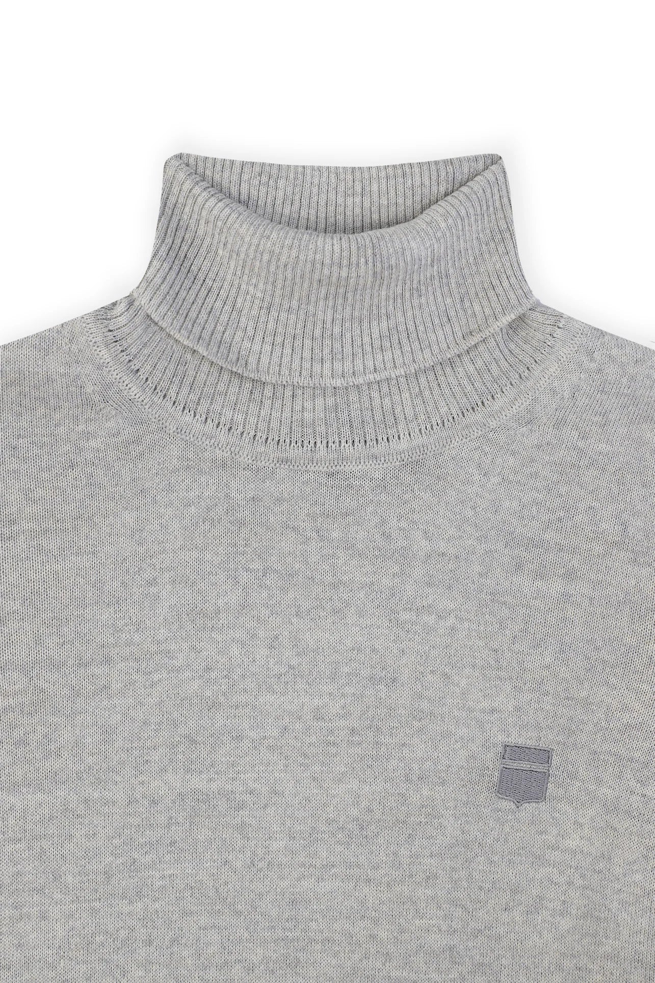 Pull col roulé gris chiné - IZAC