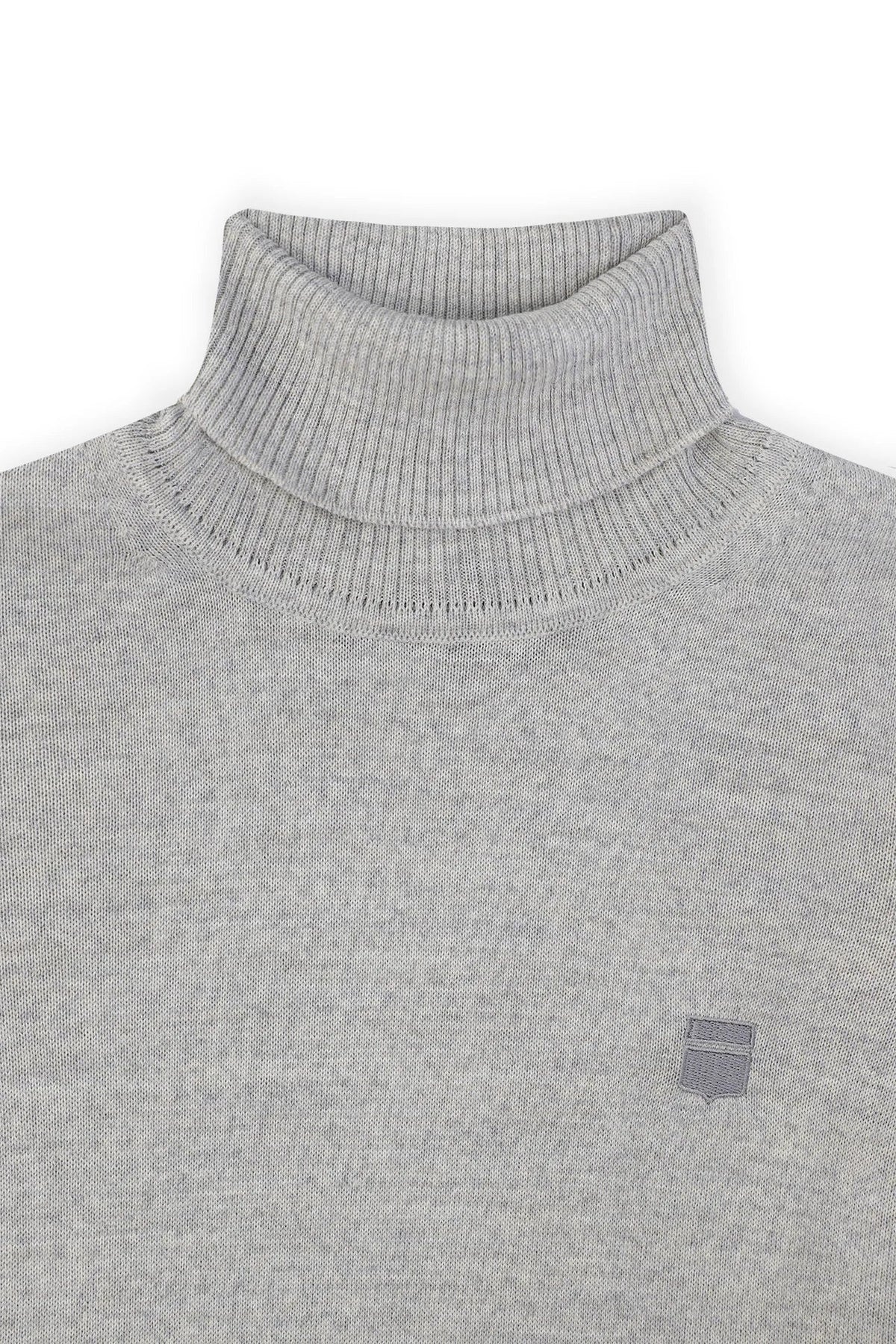 Pull col roulé gris chiné - IZAC