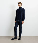 Pull col roulé en mérinos marine - IZAC