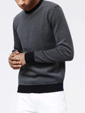 Pull col rond blanc/marine "Napoleon" - IZAC