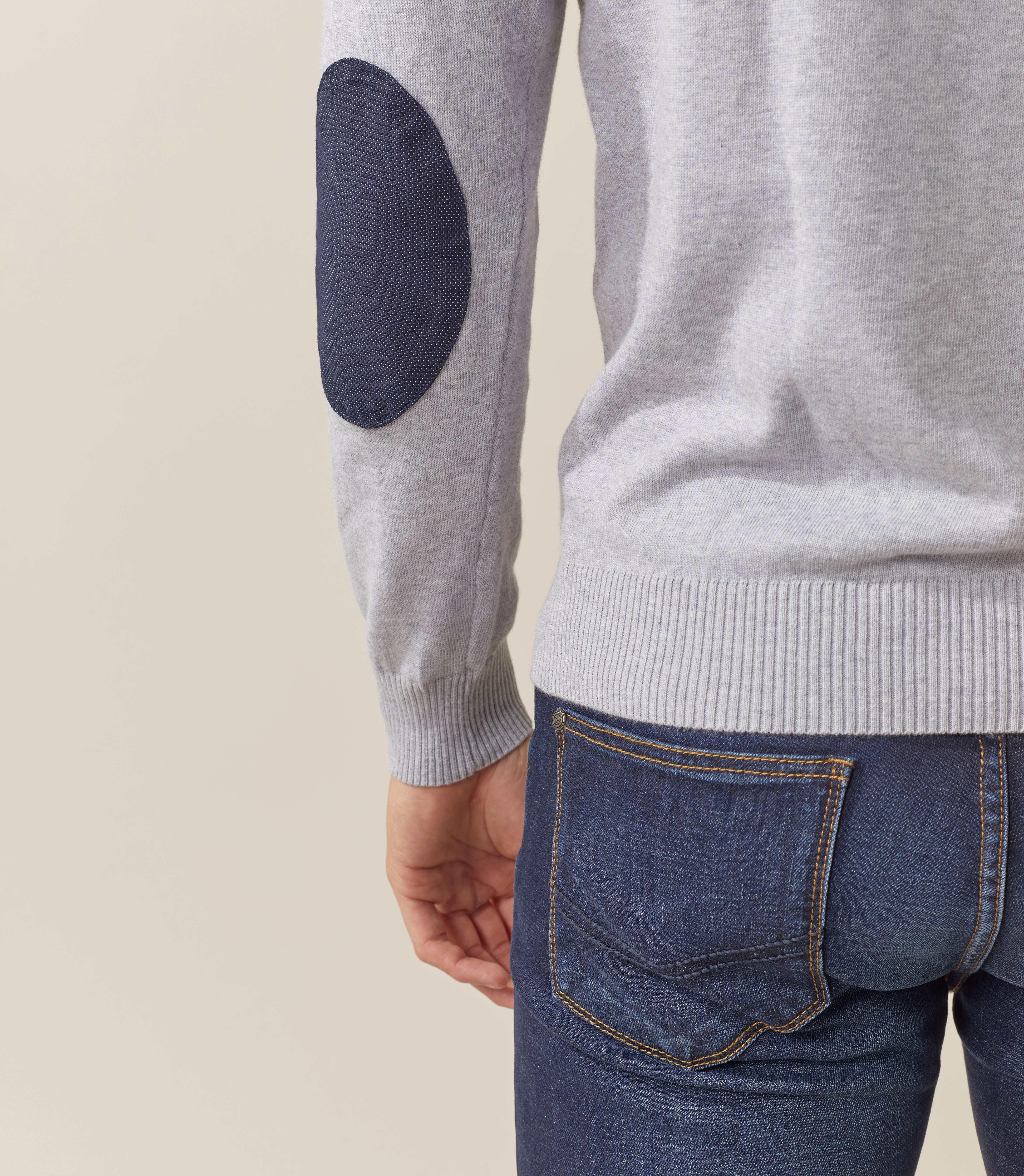 Pull col V gris clair chiné "Nelson" - IZAC