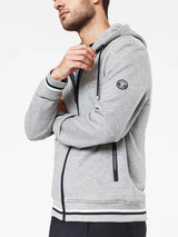 Sweat pull zippé capuche gris - IZAC