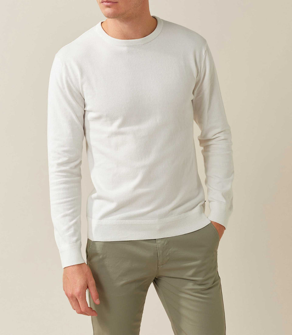 Pull col rond blanc "Felix" - IZAC