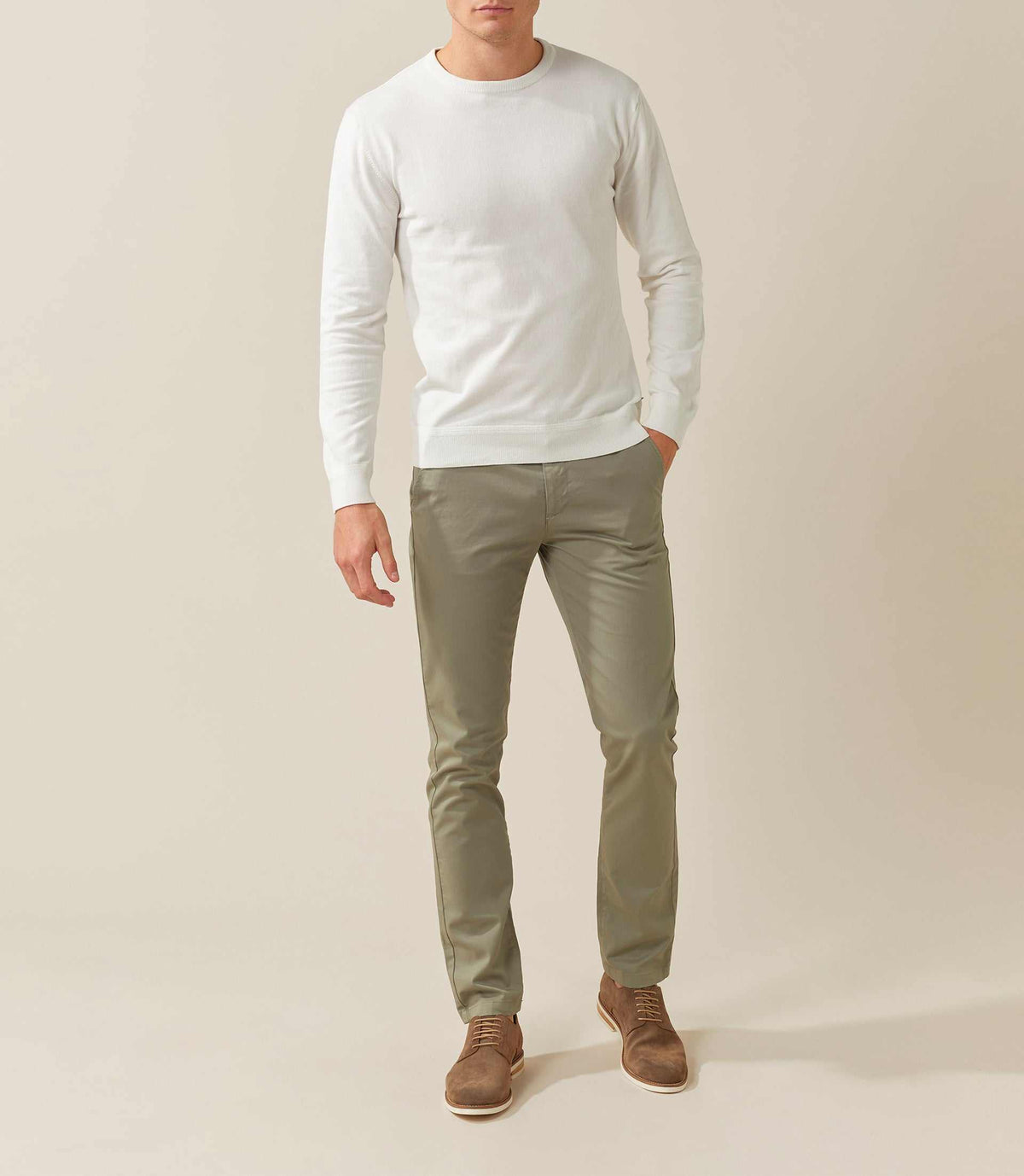 Pull col rond blanc "Felix" - IZAC