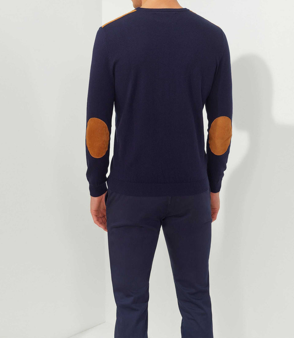 Pull col rond marine "Flavi" - IZAC