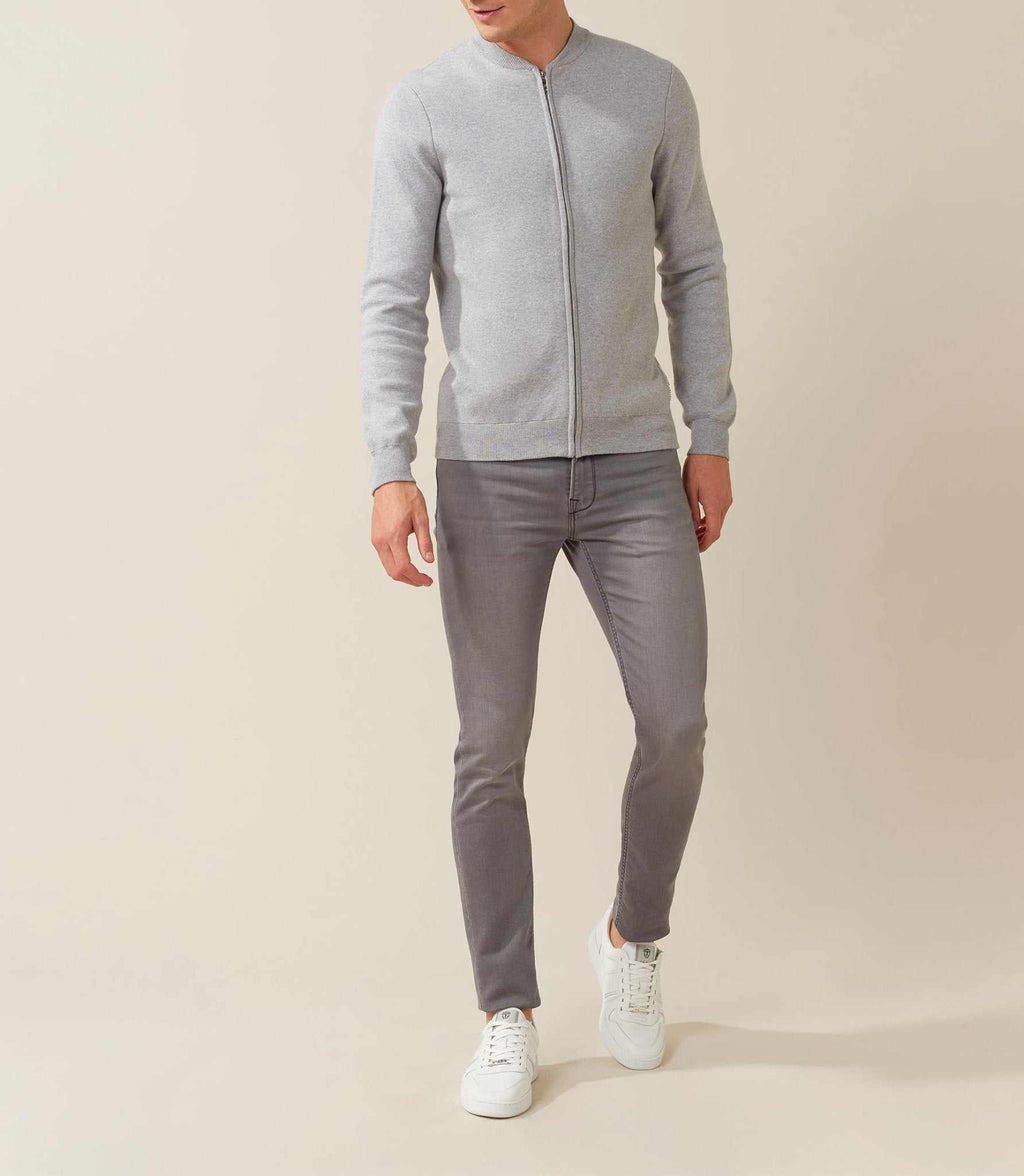 Gilet zippé style campus gris "Forbert" - IZAC