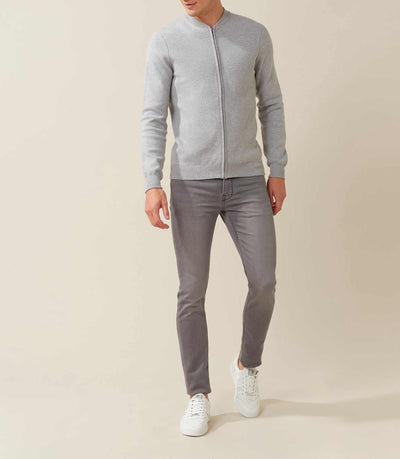 Gilet zippé style campus gris "Forbert" - IZAC