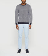 Pull col rond bleu marine "Damian" - IZAC