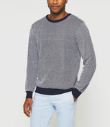 Pull col rond bleu marine "Damian" - IZAC