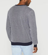 Pull col rond bleu marine "Damian" - IZAC