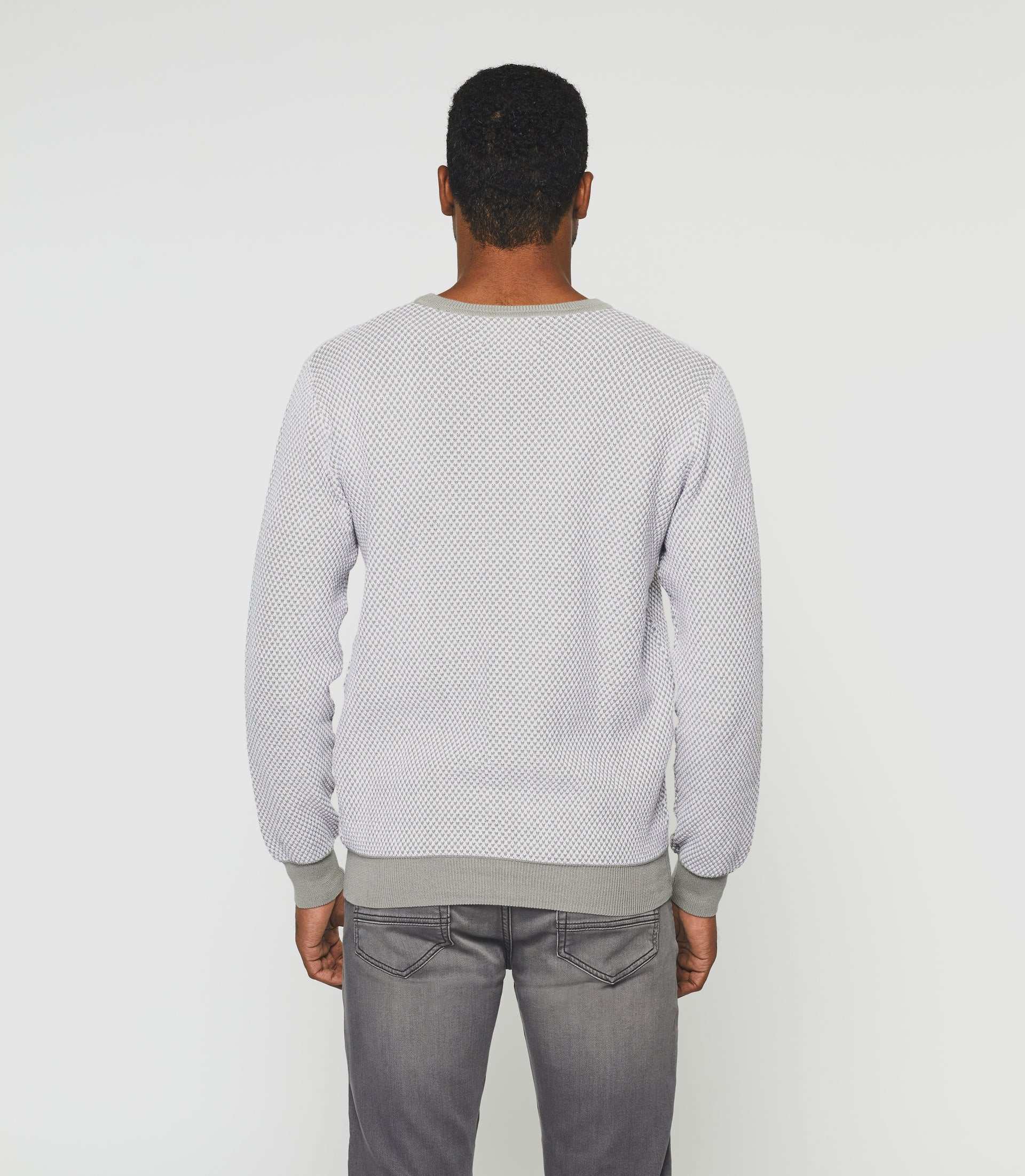 Pull col rond taupe "Damian" - IZAC