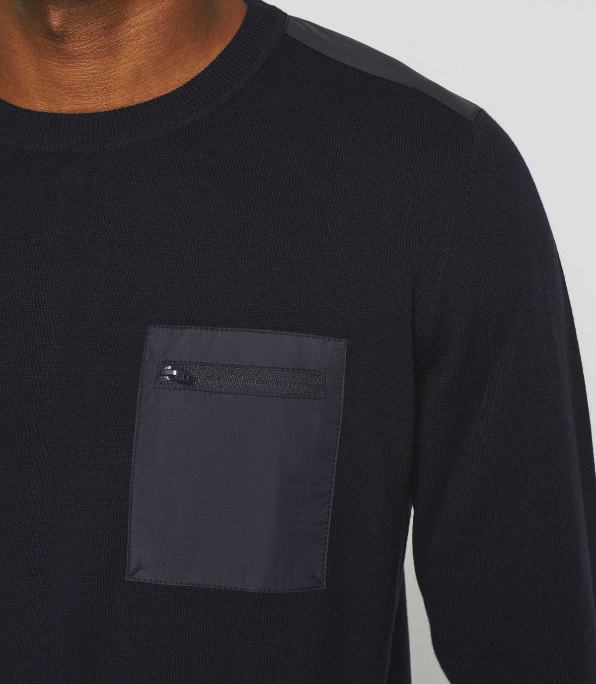 Pull col rond marine "Darius" - IZAC