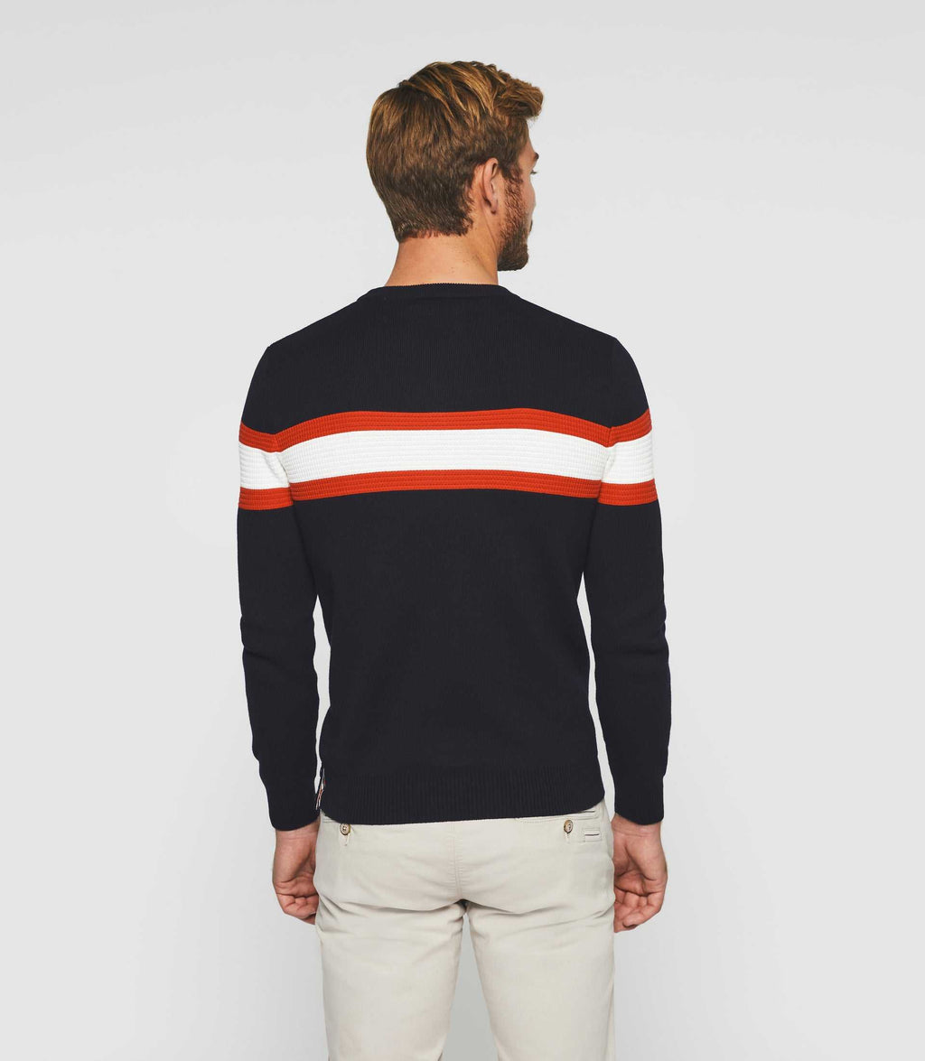 Pull col rond marine "Donovan" - IZAC