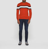 Pull col rond rouge "Donovan" - IZAC