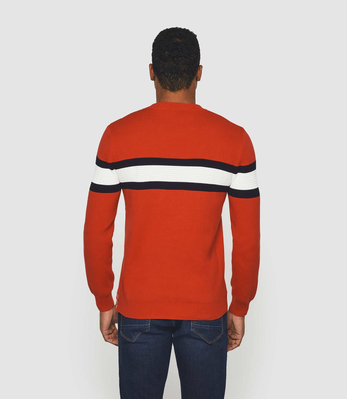 Pull col rond rouge "Donovan" - IZAC