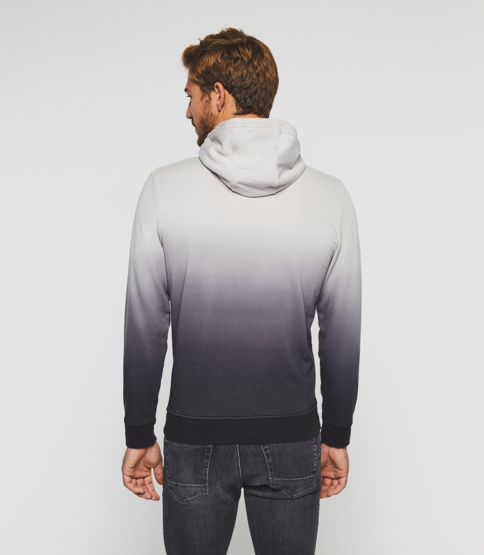 Sweat à capuche dégradé noir et gris "Swdidie" - IZAC