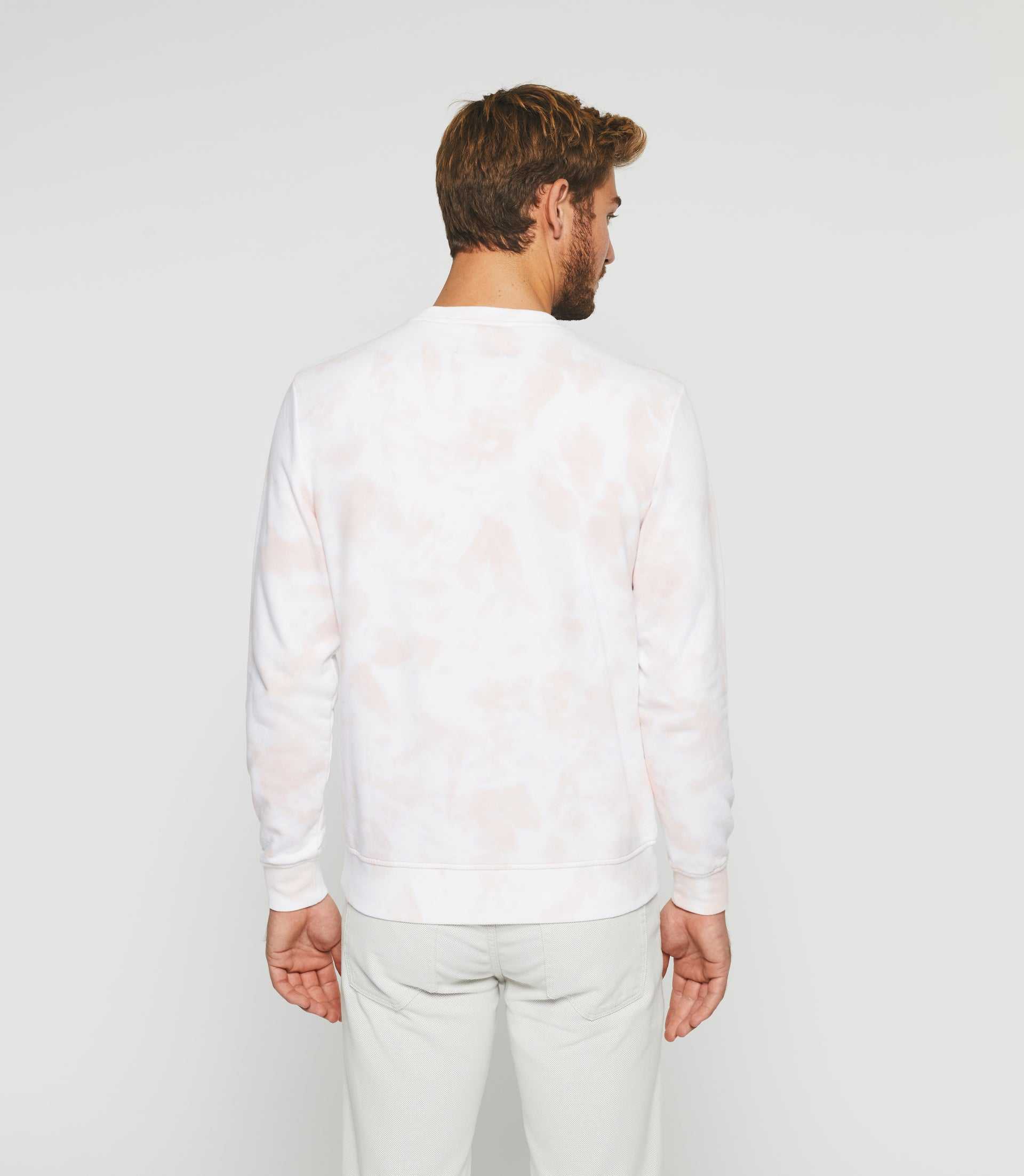 Sweat tie & dye rose et blanc "Swdinis" - IZAC