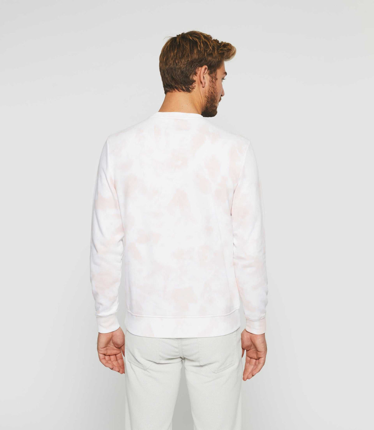 Sweat tie & dye rose et blanc "Swdinis" - IZAC