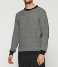 Pull col rond marine et écru DAMIAN - IZAC