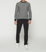 Pull col rond marine et écru DAMIAN - IZAC