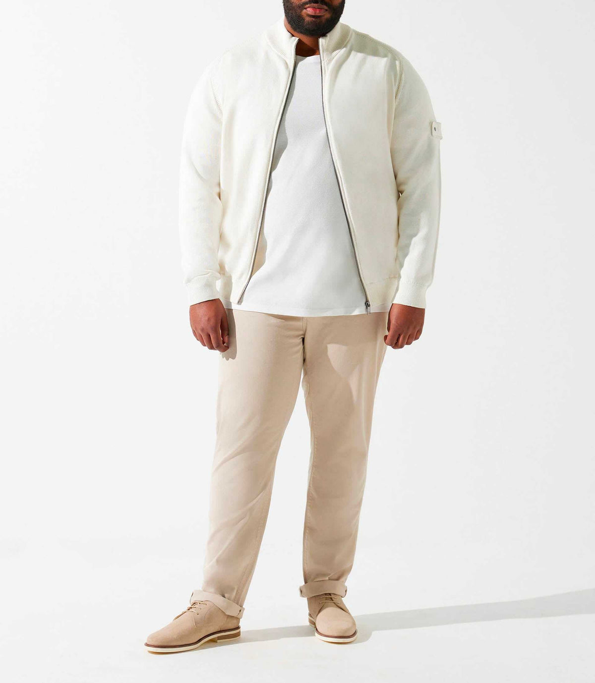 Gilet zippé col montant écru DANBT - IZAC