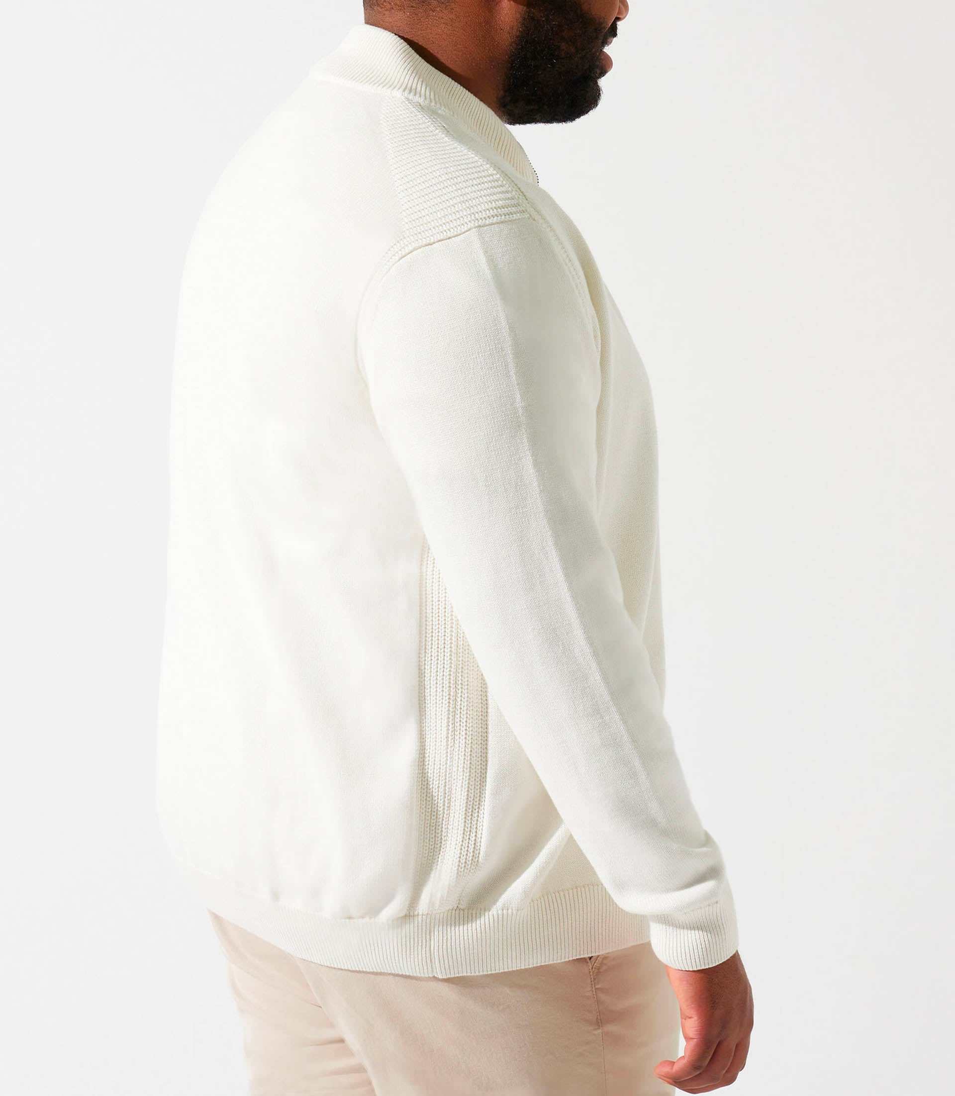 Gilet zippé col montant écru DANBT - IZAC