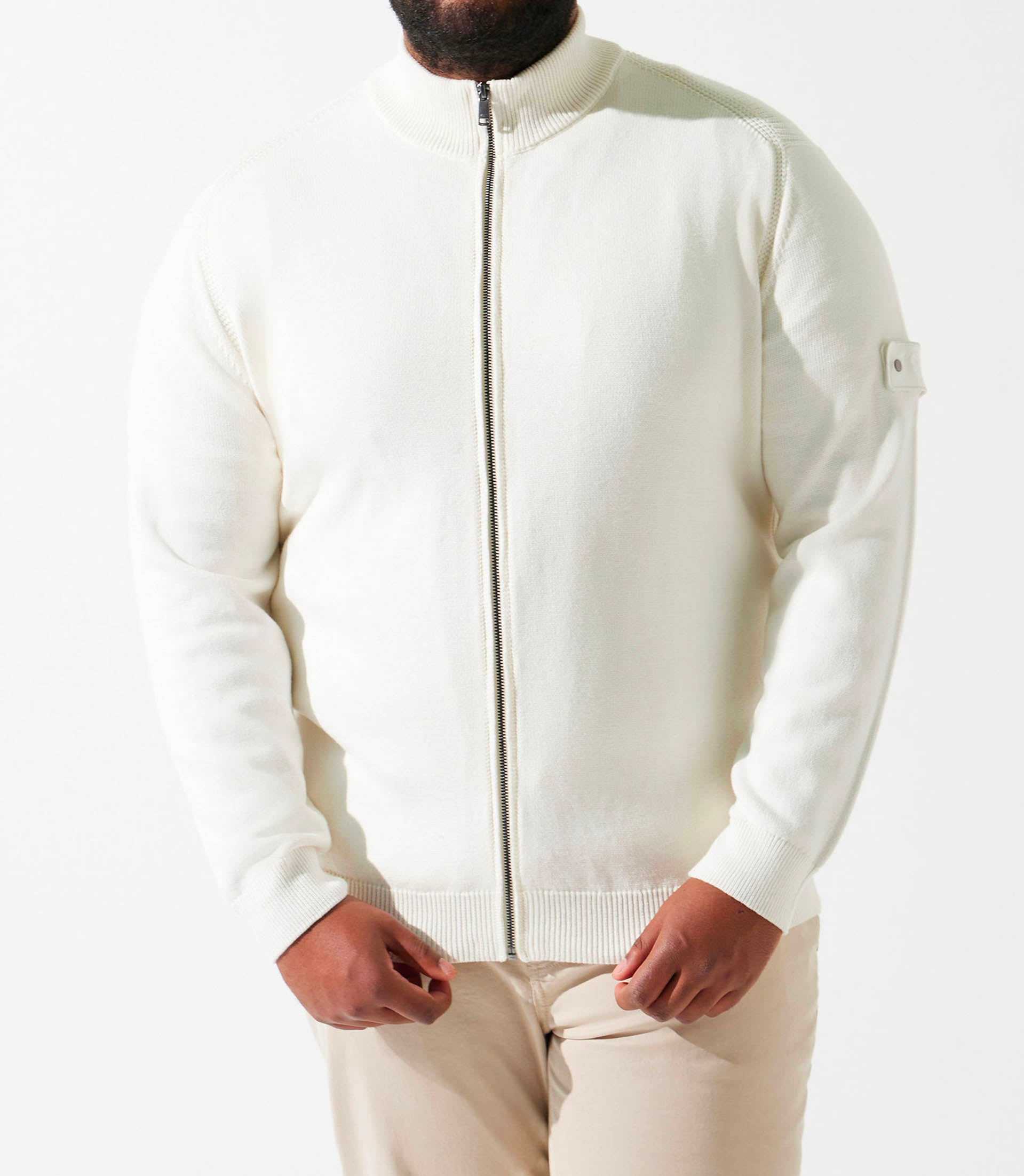 Gilet zippé col montant écru DANBT - IZAC