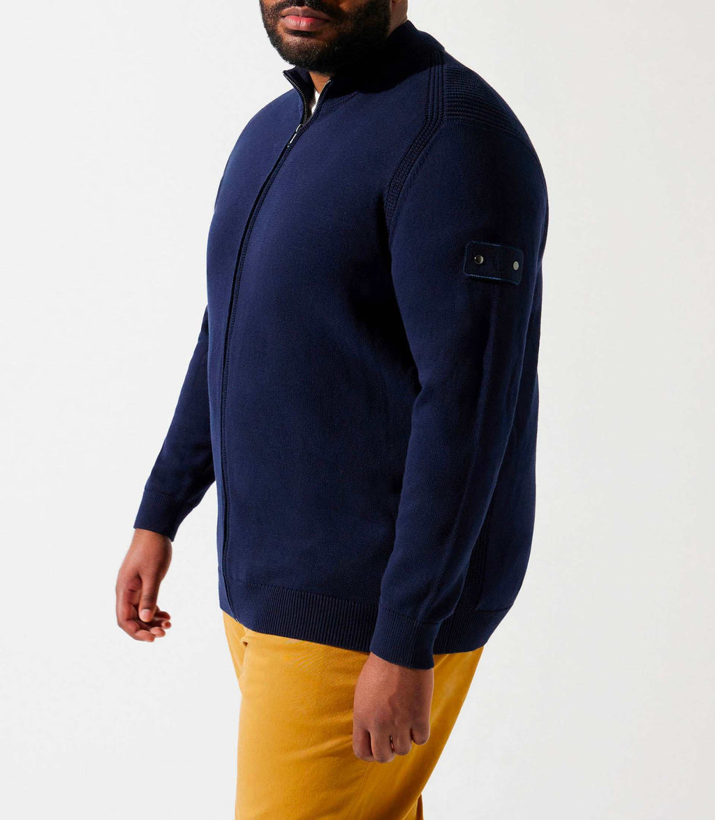 Gilet zippé col montant marine DANBT - IZAC