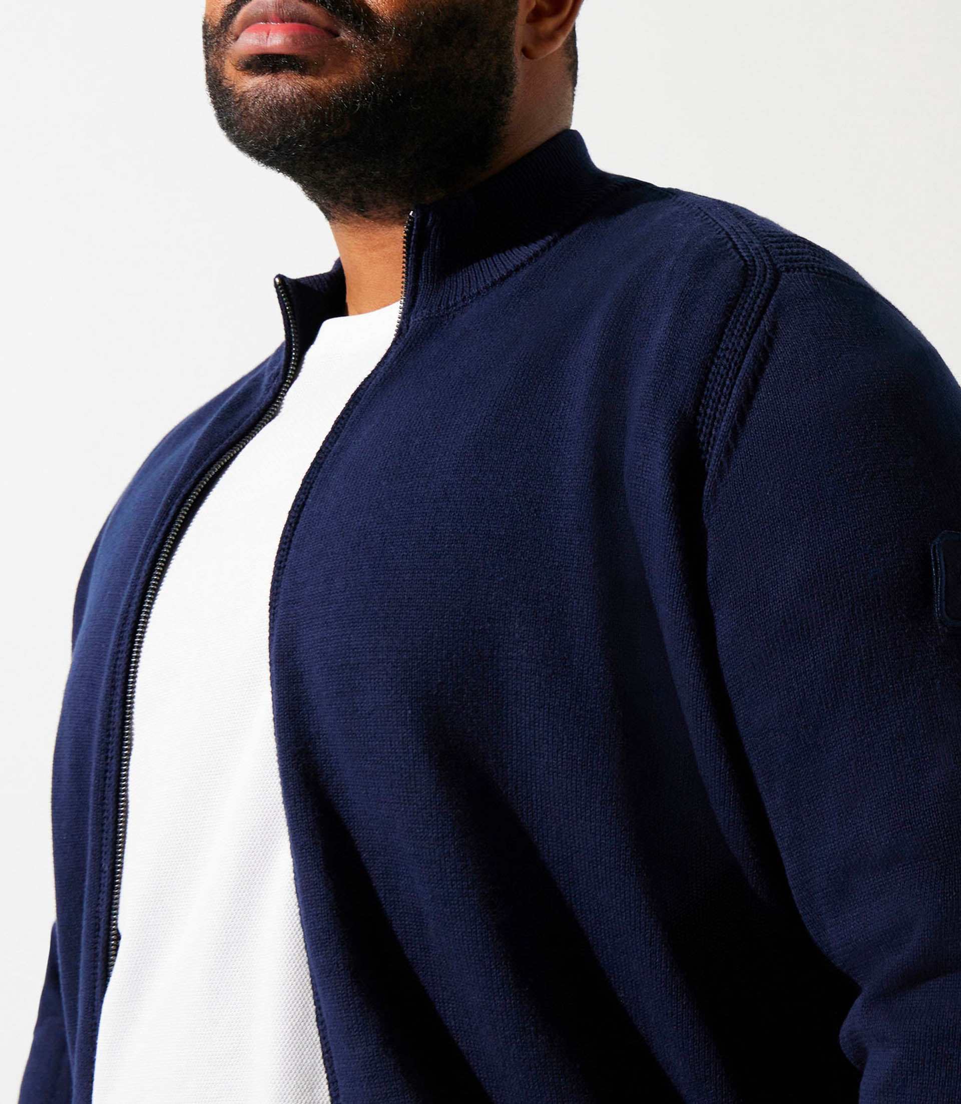 Gilet zippé col montant marine DANBT - IZAC