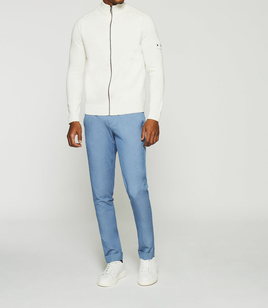 Gilet zippé col montant écru DAN - IZAC