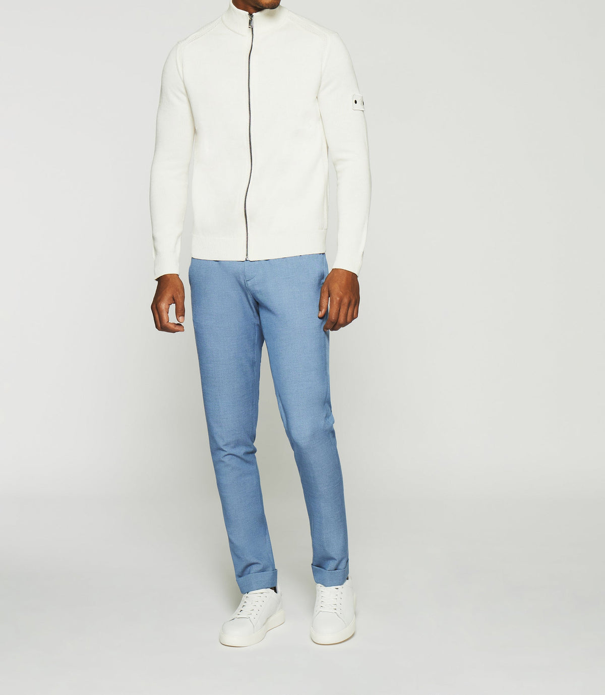Gilet zippé col montant écru DAN - IZAC