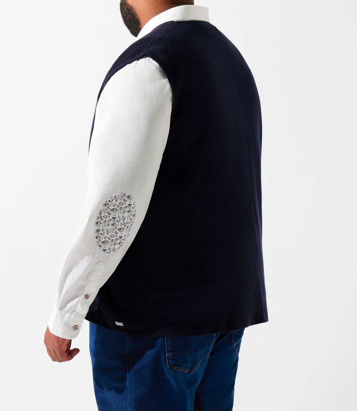 Gilet sans manches en maille marine DIVINBT - IZAC