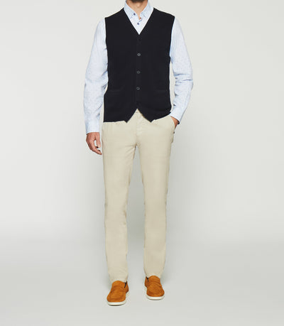 Gilet sans manches en maille marine DIVIN - IZAC