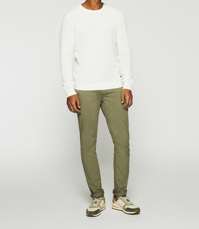 Pull col rond en coton écru DJANGO - IZAC