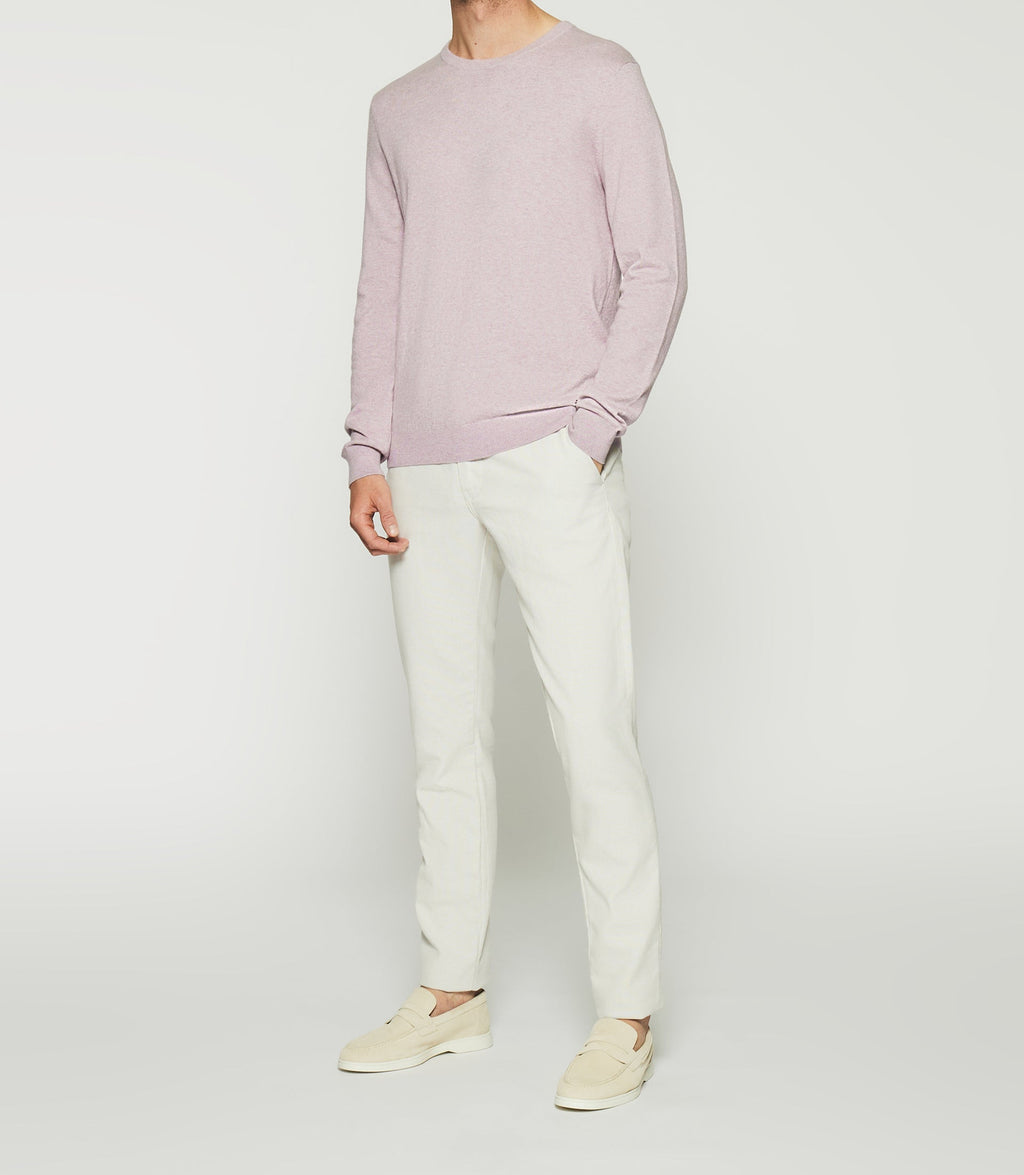 Pull col rond en coton cachemire violet parme DRISS - IZAC