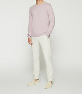 Pull col rond en coton cachemire violet parme DRISS - IZAC