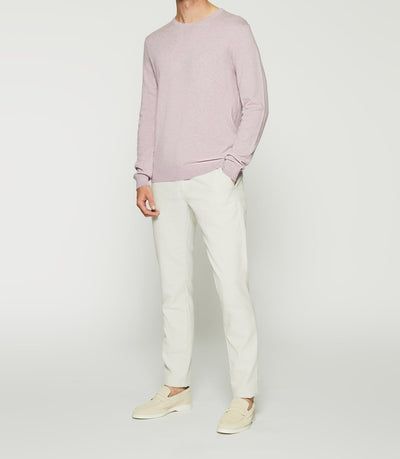 Pull col rond en coton cachemire violet parme DRISS - IZAC